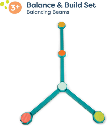 B. toys – Balance Beam for Kids – Interlocking Balancing Beams – 5 Sensory Pads & 8 Beams – Active Play for Toddlers, Kids – 3+ Years– Balance & Build Set